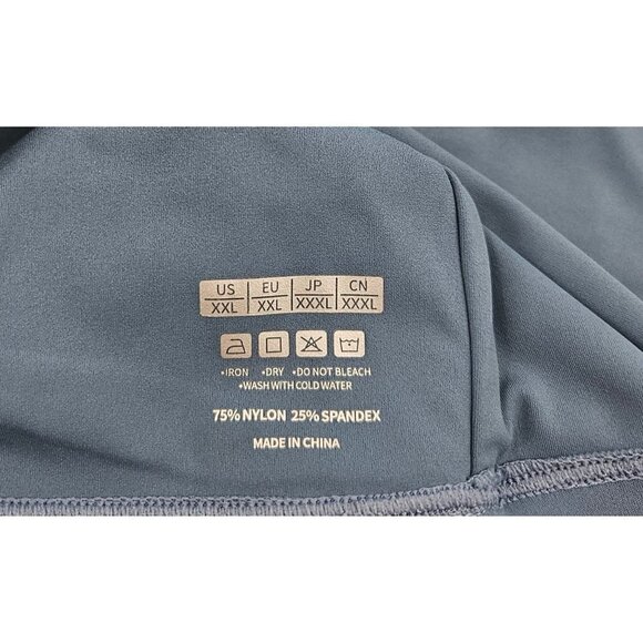 Twisted Back over Triangle Cutout Gray Blue Sports Bra Sz XXL - Picture 3 of 3